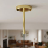 Cylindrical metal ceiling rose with a 15 cm cable grip — Brass