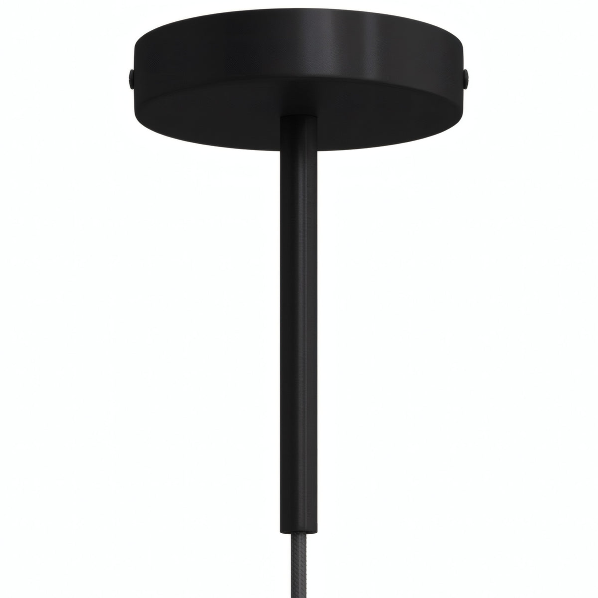 Cylindrical metal ceiling rose with a 15 cm cable grip — Black