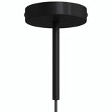 Cylindrical metal ceiling rose with a 15 cm cable grip — Black