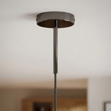 Cylindrical metal ceiling rose with a 15 cm cable grip — Black pearl