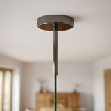 Cylindrical metal ceiling rose with a 15 cm cable grip — Black pearl