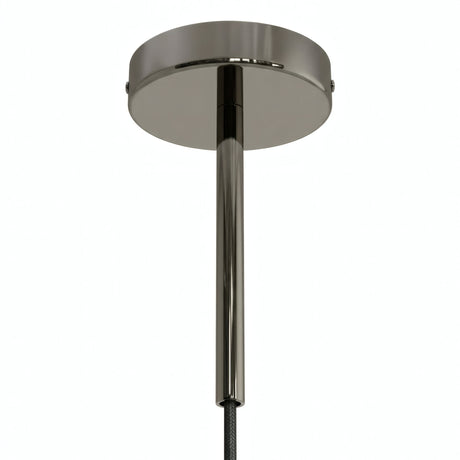 Cylindrical metal ceiling rose with a 15 cm cable grip — Black pearl