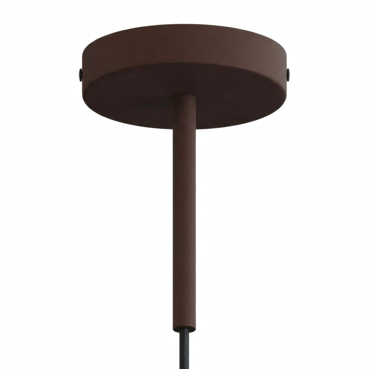 Cylindrical metal ceiling rose with a 15 cm cable grip — Rust