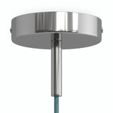 Cylindrical metal ceiling rose with a 7 cm cable grip — Chrome