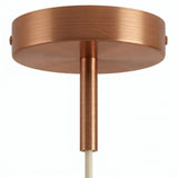 Cylindrical metal ceiling rose with a 7 cm cable grip — Satin copper