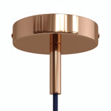 Cylindrical metal ceiling rose with a 7 cm cable grip — Copper