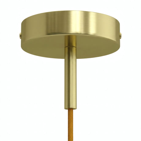 Cylindrical metal ceiling rose with a 7 cm cable grip — Brass