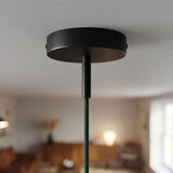 Cylindrical metal ceiling rose with a 7 cm cable grip — Black