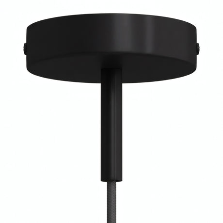 Cylindrical metal ceiling rose with a 7 cm cable grip — Black