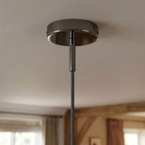 Cylindrical metal ceiling rose with a 7 cm cable grip — Black pearl