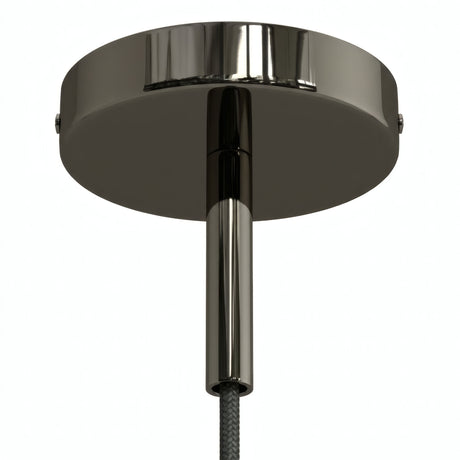 Cylindrical metal ceiling rose with a 7 cm cable grip — Black pearl