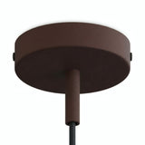 Cylindrical metal ceiling rose with a 7 cm cable grip — Rust
