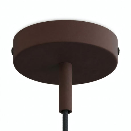 Cylindrical metal ceiling rose with a 7 cm cable grip — Rust