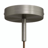 Cylindrical metal ceiling rose with a 7 cm cable grip — Satin titanium
