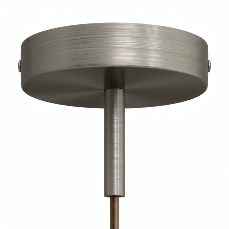 Cylindrical metal ceiling rose with a 7 cm cable grip — Satin titanium