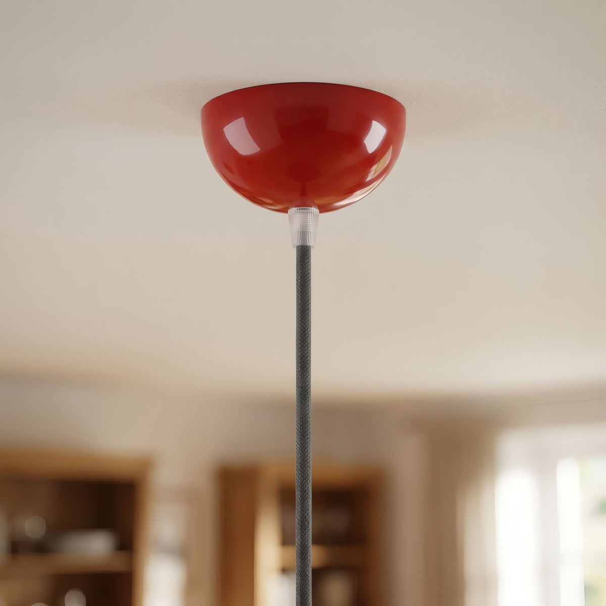 Hemispherical metal ceiling rose, Ø 100 mm — Red
