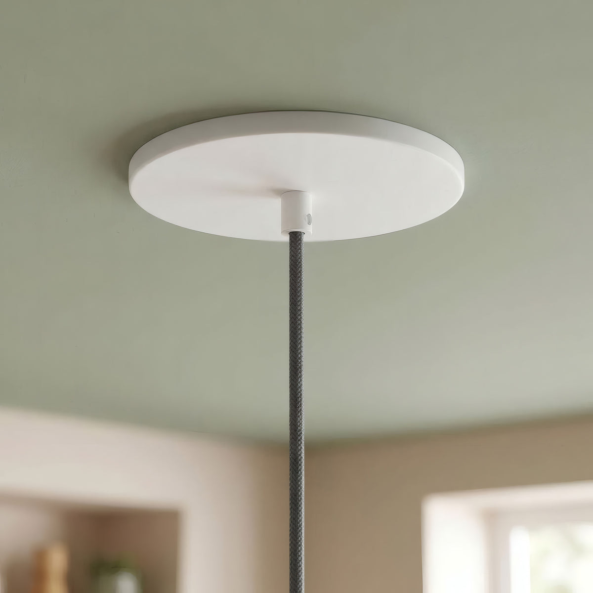 Flush recessed ceiling rose, Ø 126 mm — Matt white