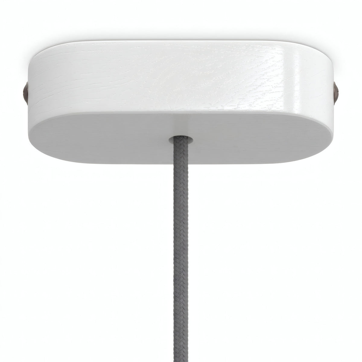 Oval wooden ceiling rose, 120 × 51 mm — White