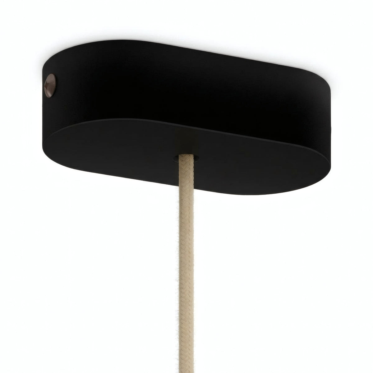 Oval wooden ceiling rose, 120 × 51 mm — Black