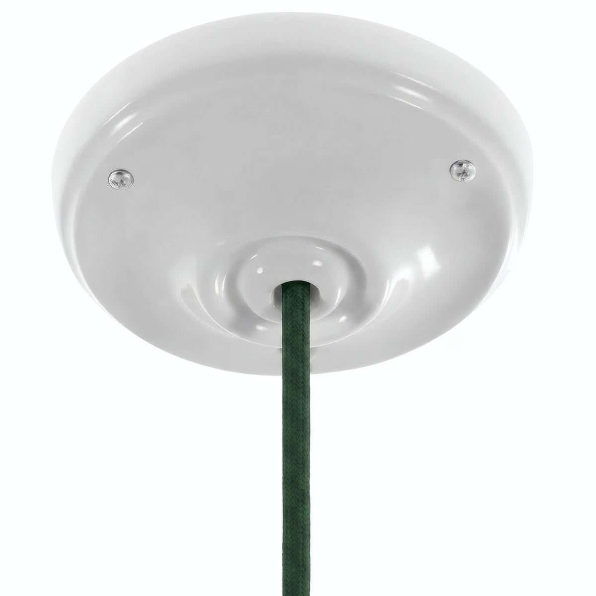 Porcelain ceiling rose with fixing kit, Ø 105 mm — White
