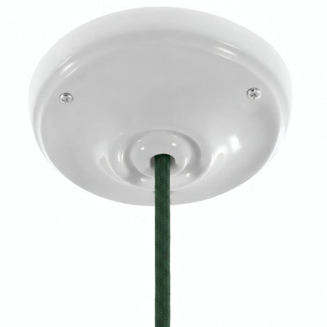 Porcelain ceiling rose with fixing kit, Ø 105 mm — White