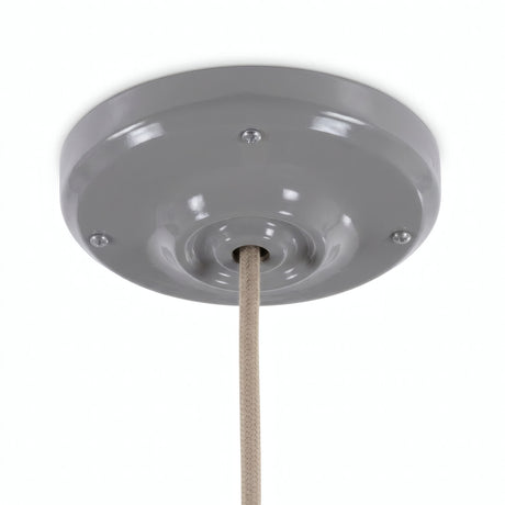 Porcelain ceiling rose with fixing kit, Ø 105 mm — Grey