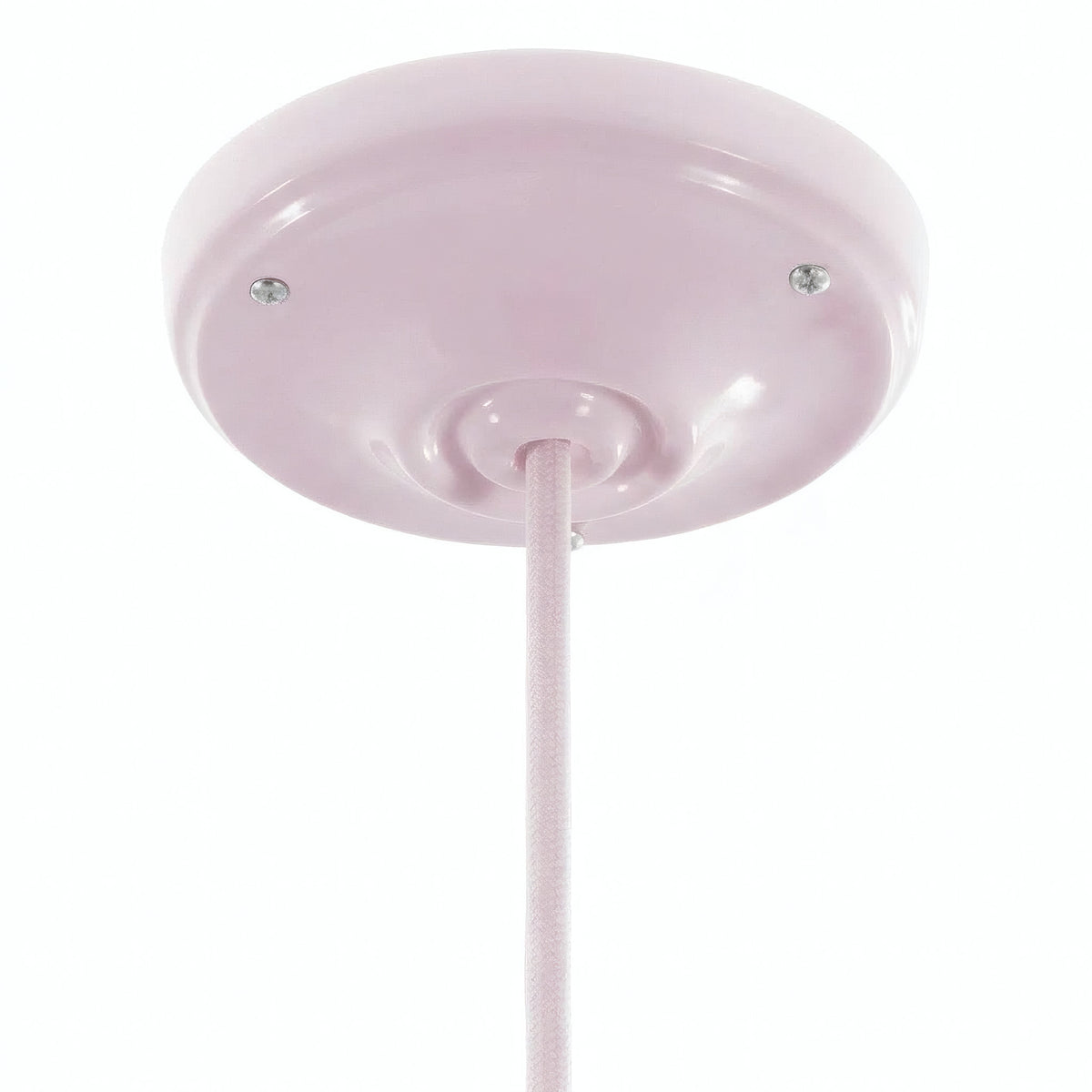 Porcelain ceiling rose with fixing kit, Ø 105 mm — Antique pink