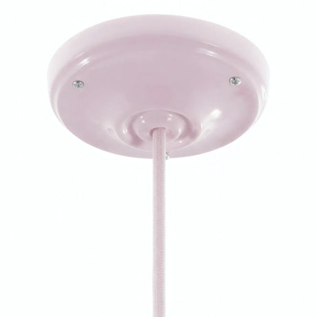 Porcelain ceiling rose with fixing kit, Ø 105 mm — Antique pink