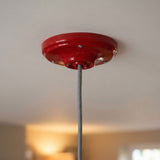 Porcelain ceiling rose with fixing kit, Ø 105 mm — Red