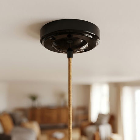 Minimalist porcelain ceiling rose, Ø 100 mm — Black