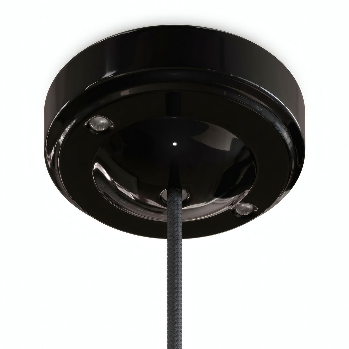 Minimalist porcelain ceiling rose, Ø 100 mm — Black