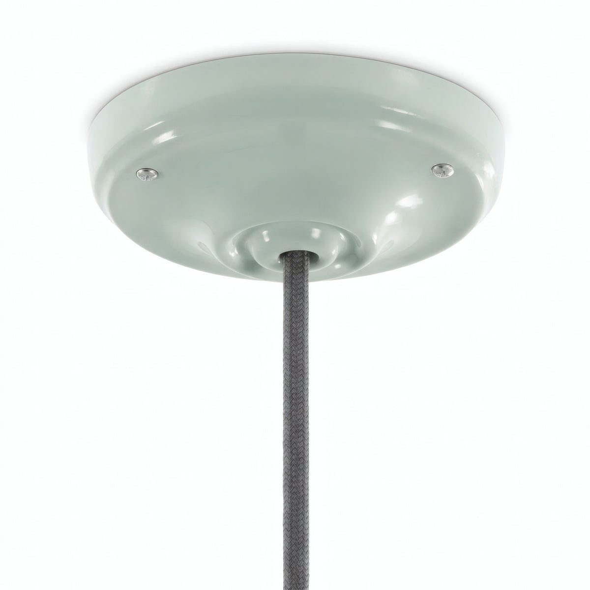 Porcelain ceiling rose with fixing kit, Ø 105 mm — Sage green