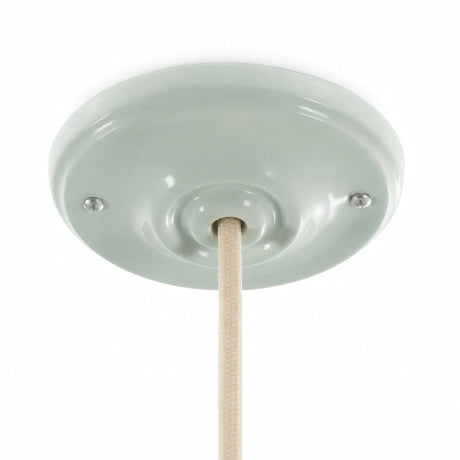 Porcelain ceiling rose with fixing kit, Ø 105 mm — Sage green