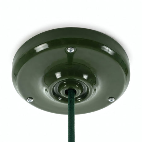 Porcelain ceiling rose with fixing kit, Ø 105 mm — Green