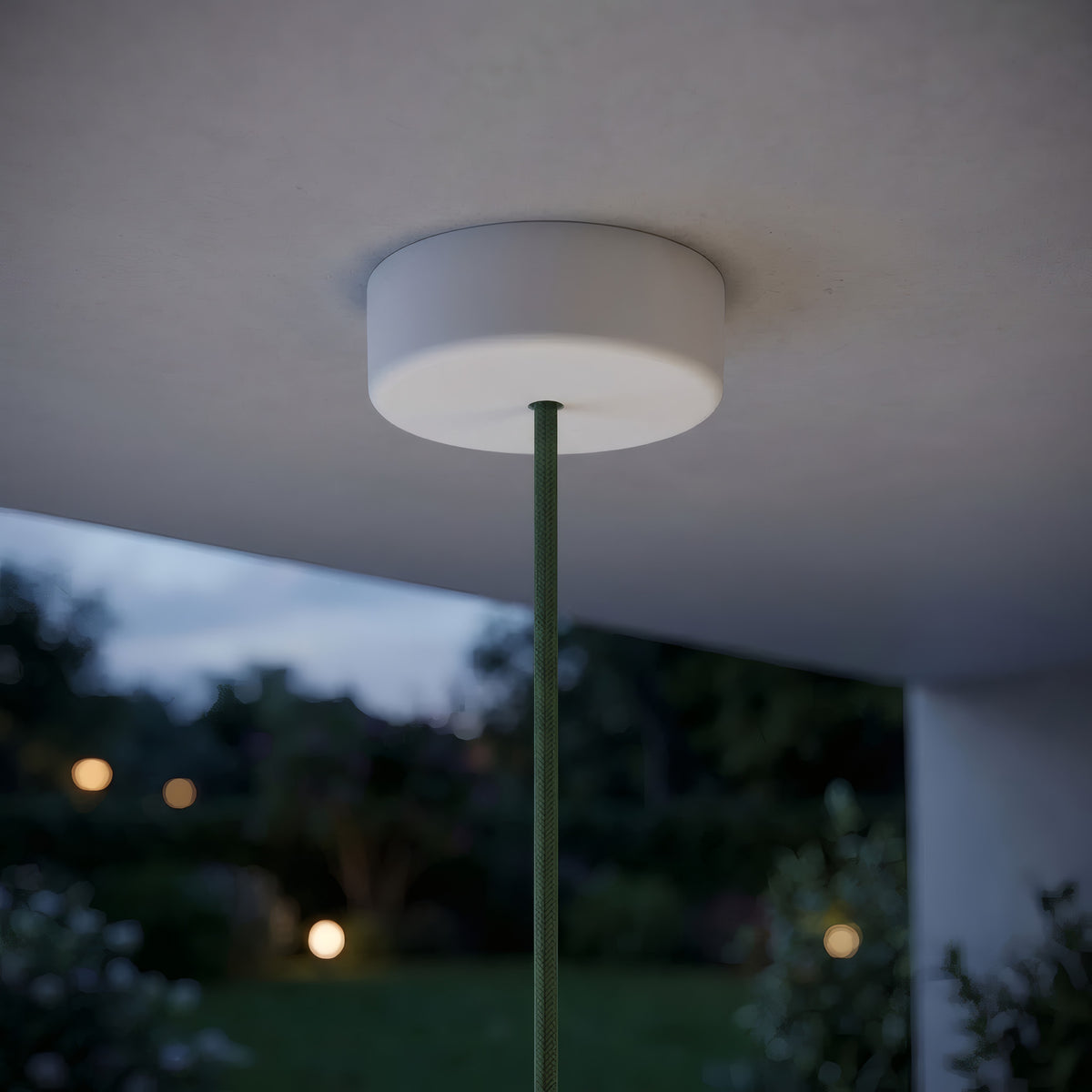IP65 outdoor silicone ceiling rose, Ø 125 mm — White