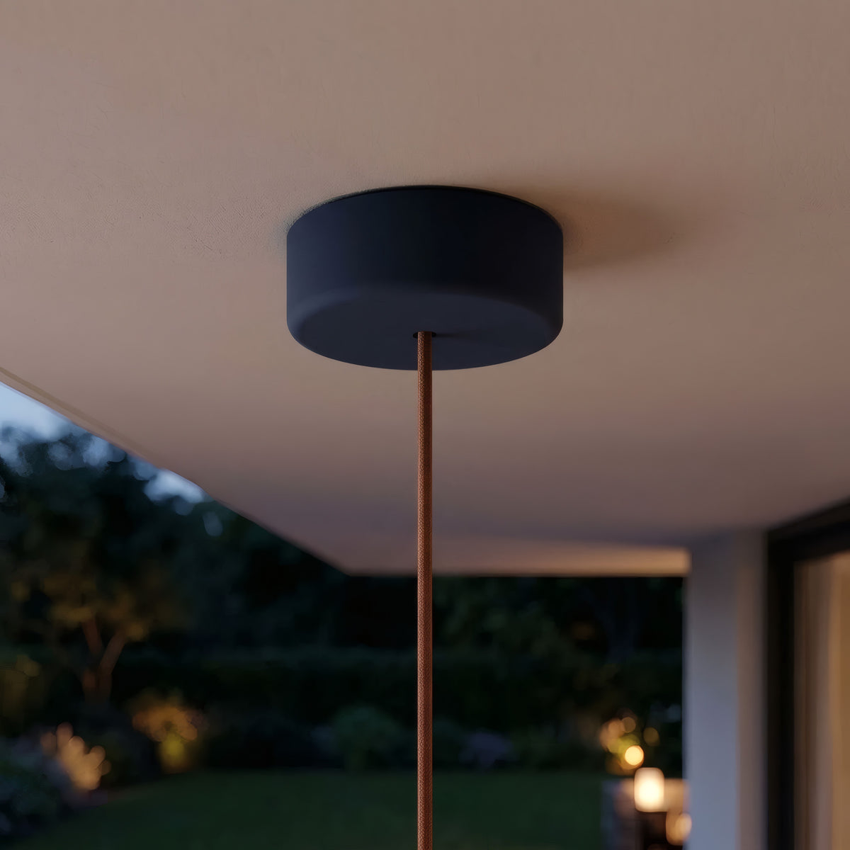 IP65 outdoor silicone ceiling rose, Ø 125 mm — Graphite