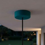 IP65 outdoor silicone ceiling rose, Ø 125 mm — Petrol blue