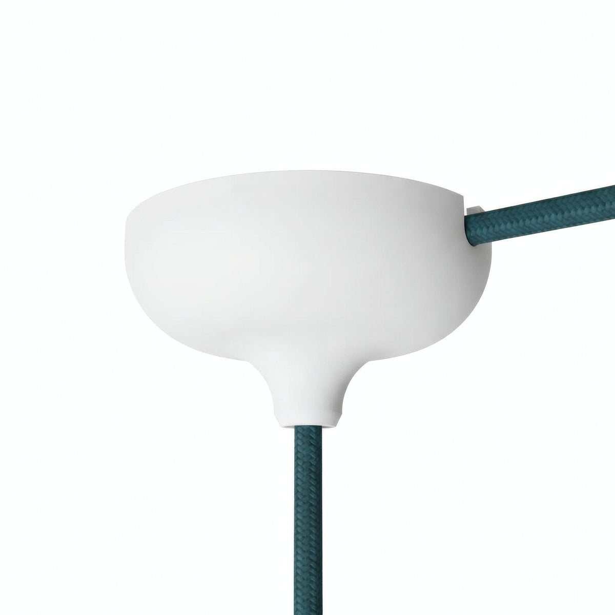 Silicone ceiling rose Ø 88 mm, central hole and side outlet — White