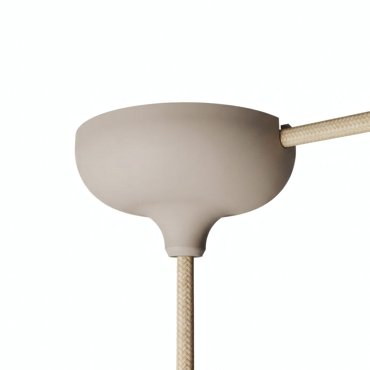 Silicone ceiling rose Ø 88 mm, central hole and side outlet — Desert brown