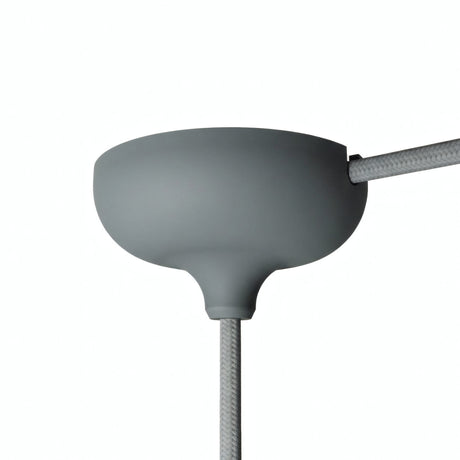 Silicone ceiling rose Ø 88 mm, central hole and side outlet — Grey