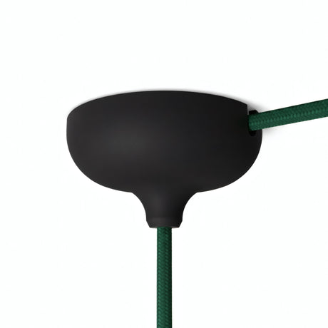 Silicone ceiling rose Ø 88 mm, central hole and side outlet — Black