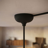 Silicone ceiling rose Ø 88 mm, central hole and side outlet — Black