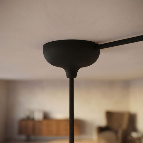 Silicone ceiling rose Ø 88 mm, central hole and side outlet — Black