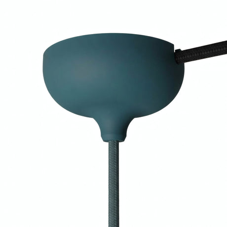Silicone ceiling rose Ø 88 mm, central hole and side outlet — Petrol blue