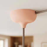 Silicone ceiling rose Ø 88 mm, central hole and side outlet — Salmon