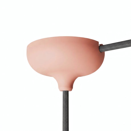 Silicone ceiling rose Ø 88 mm, central hole and side outlet — Salmon