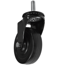 Industrial Black Swivel Caster on Fitting – Rubber – 100mm