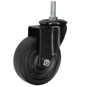 Industrial Black Swivel Caster on Fitting – Rubber – 100mm