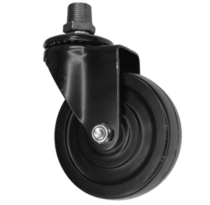 Industrial Black Swivel Caster on Fitting – Rubber – 100mm