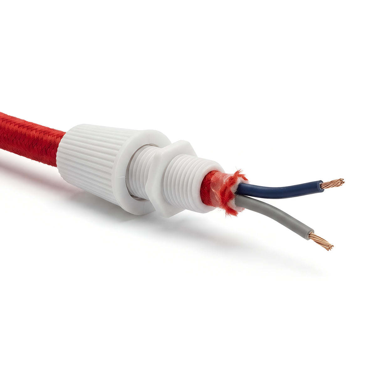 Conical cable grip for fabric cable — White